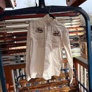 Howler Brothers Gaucho Snapshirt - Lazy Gators: Wheat Microstripe